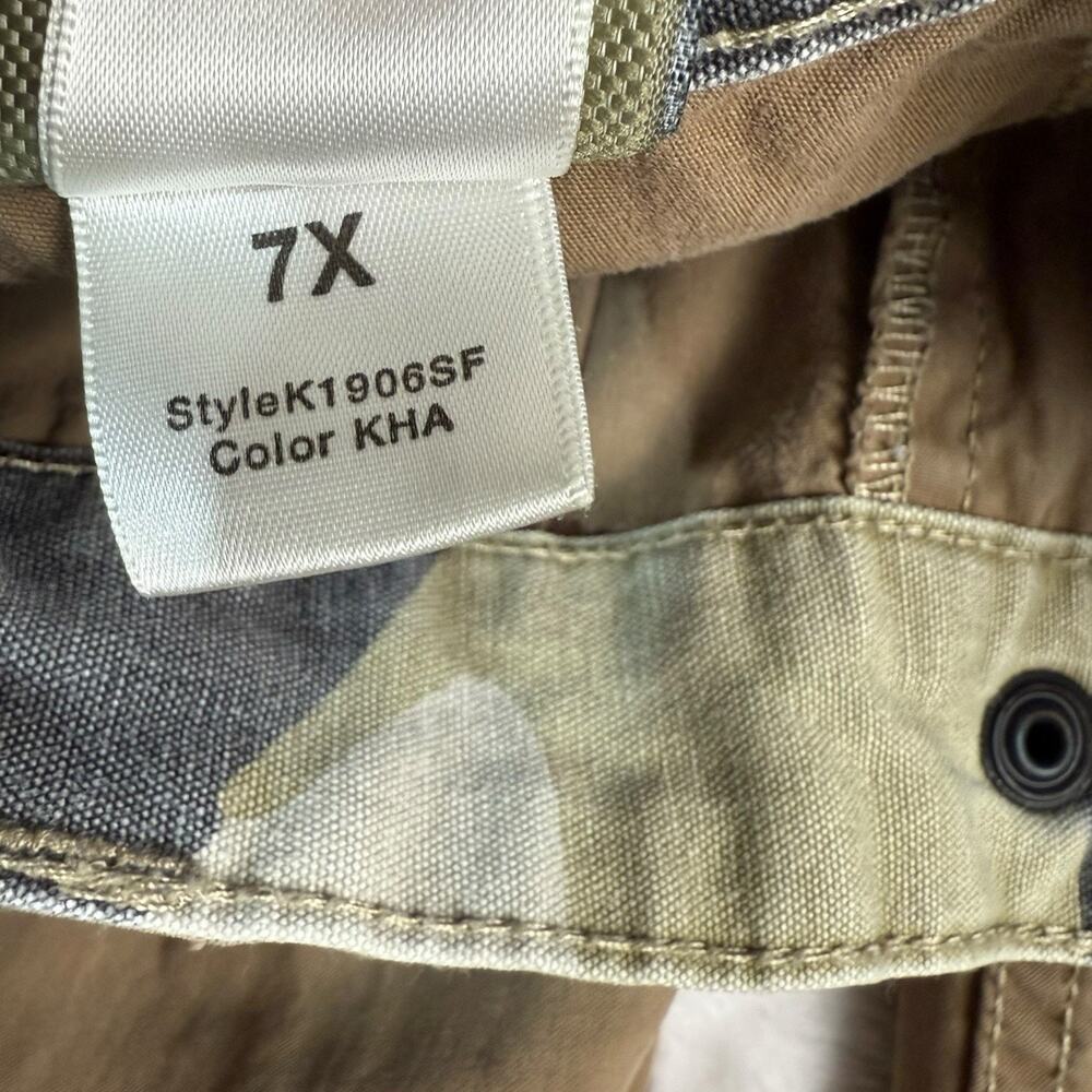 Vtg Y2K JNCO Khaki Tan Pants Boys Size 7x Skater Cargo 90s Wide Leg Baggy 24x22 - Picture 5 of 7
